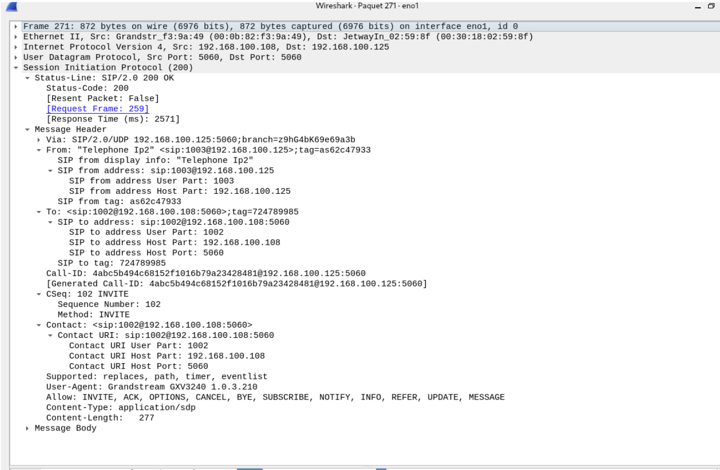 Trame SIP BYE envoyee par l IVR
