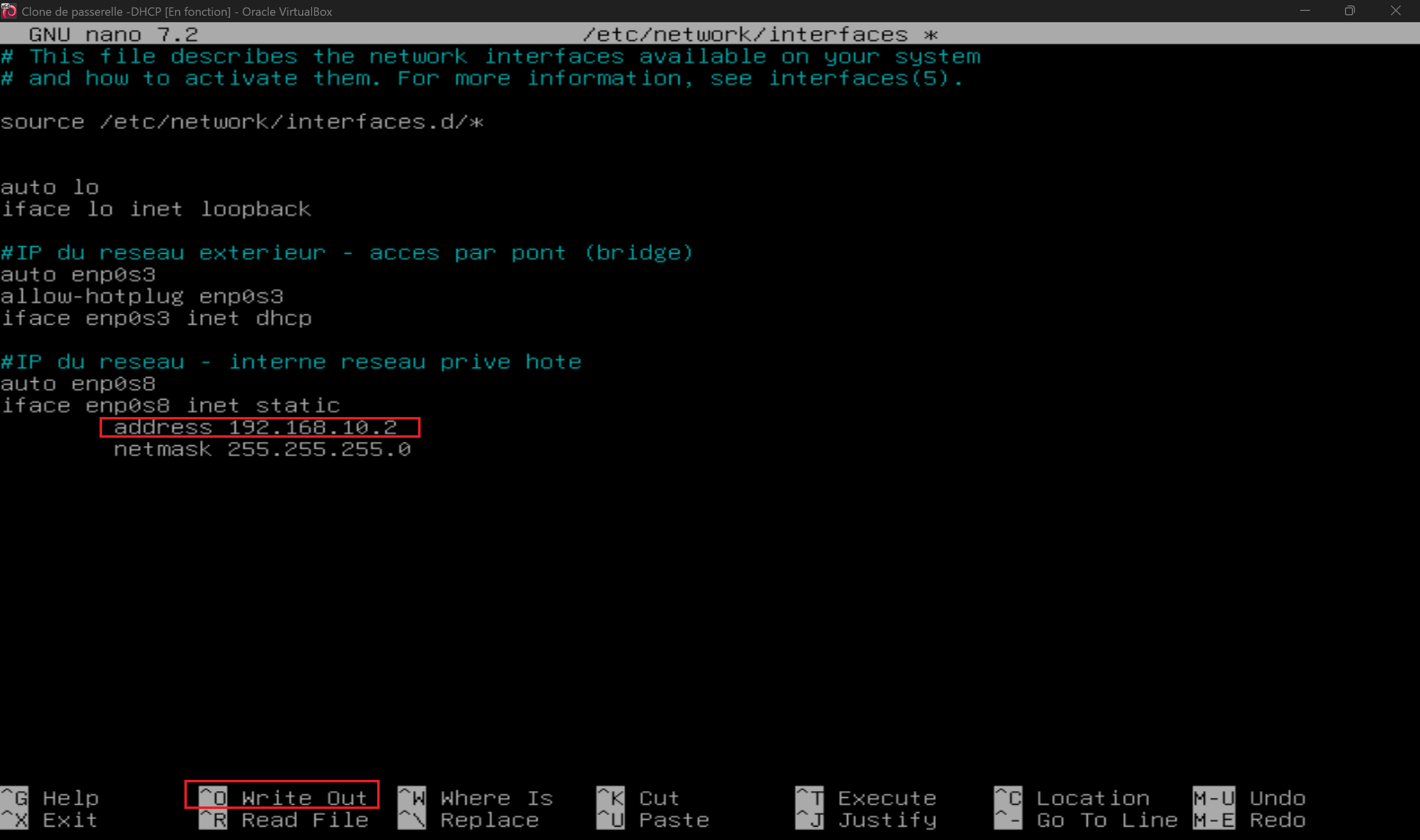Modifier l'adresse IP