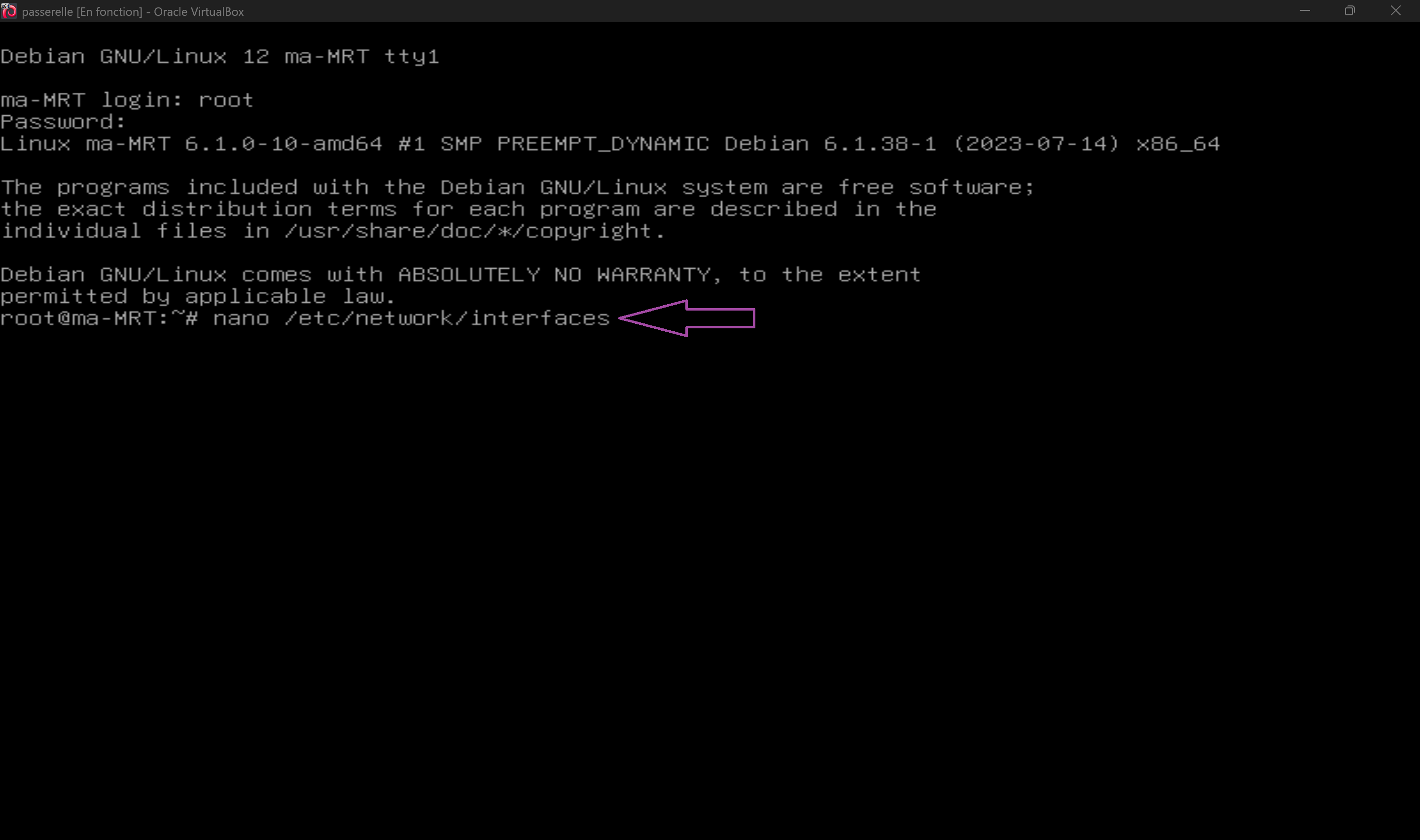 Éditer la configuration réseau