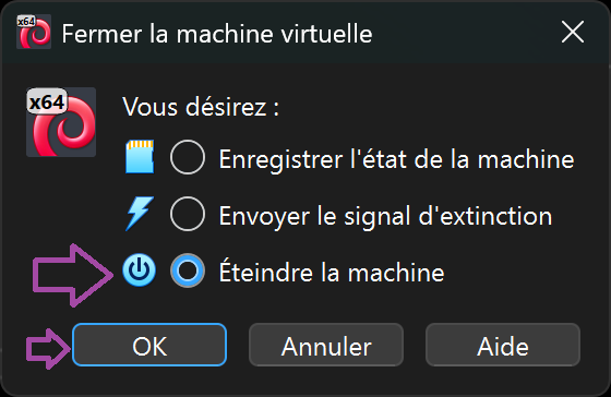Éteindre la passerelle