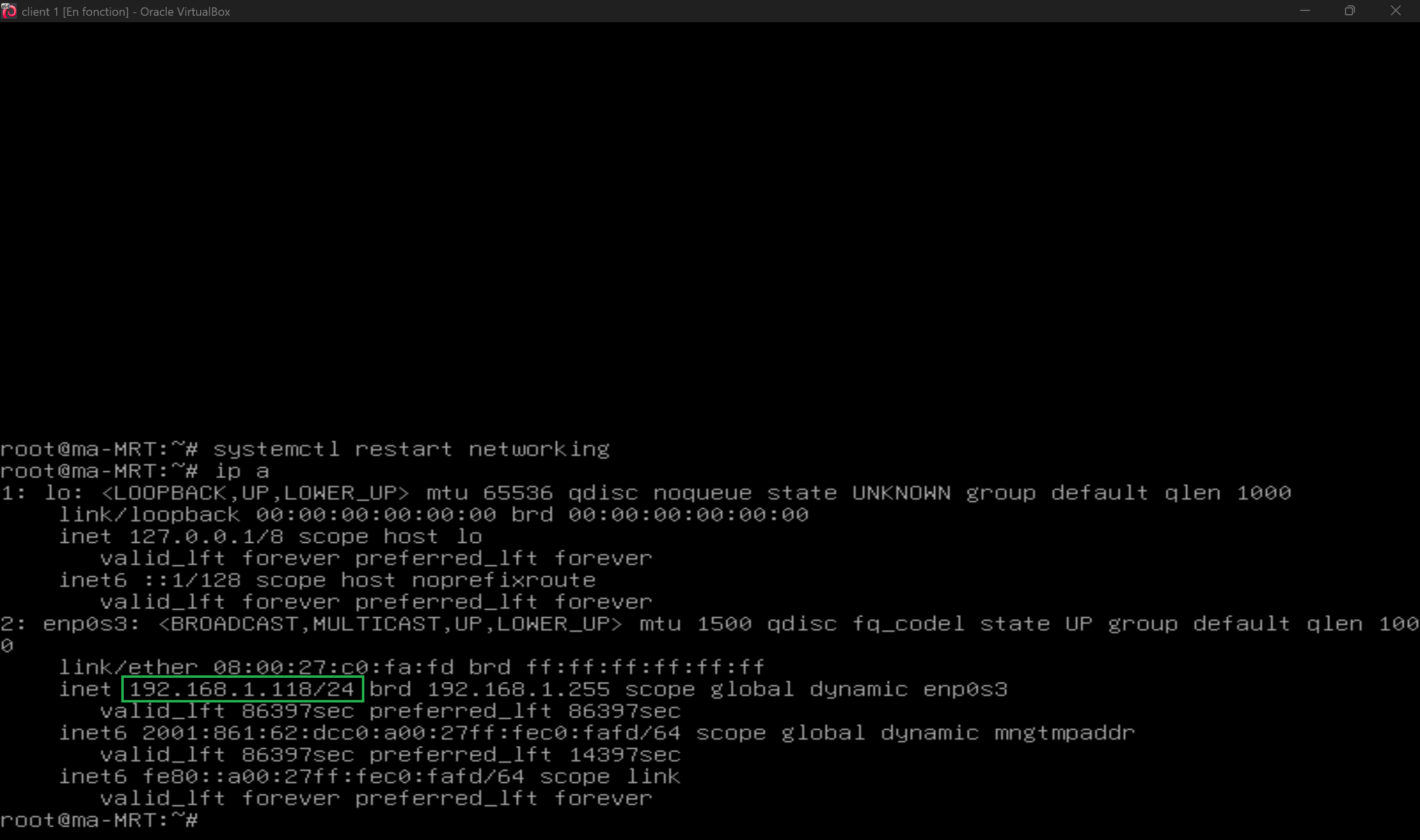 Ajouter une route vers le réseau privé