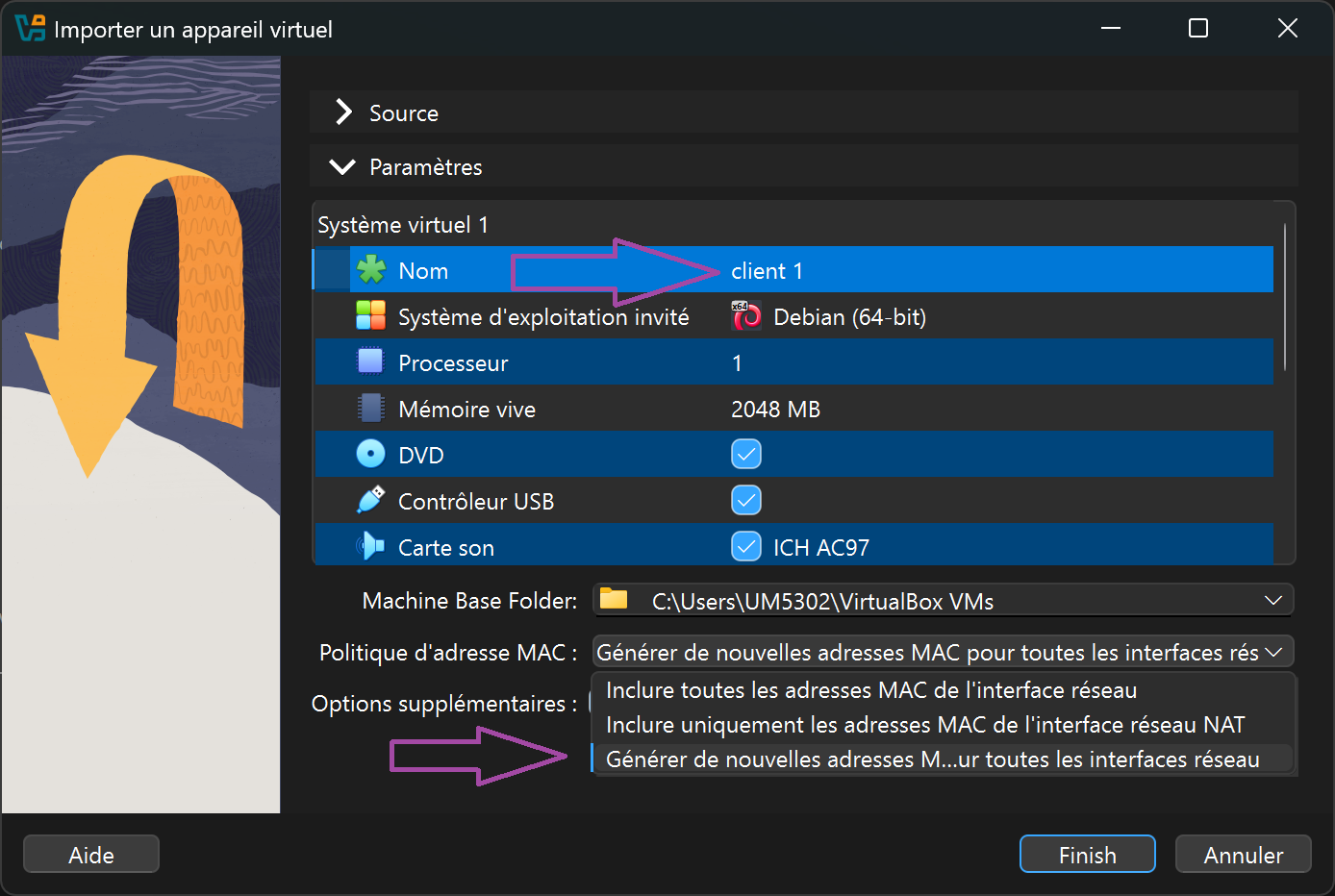 Renommer et configurer les adresses MAC