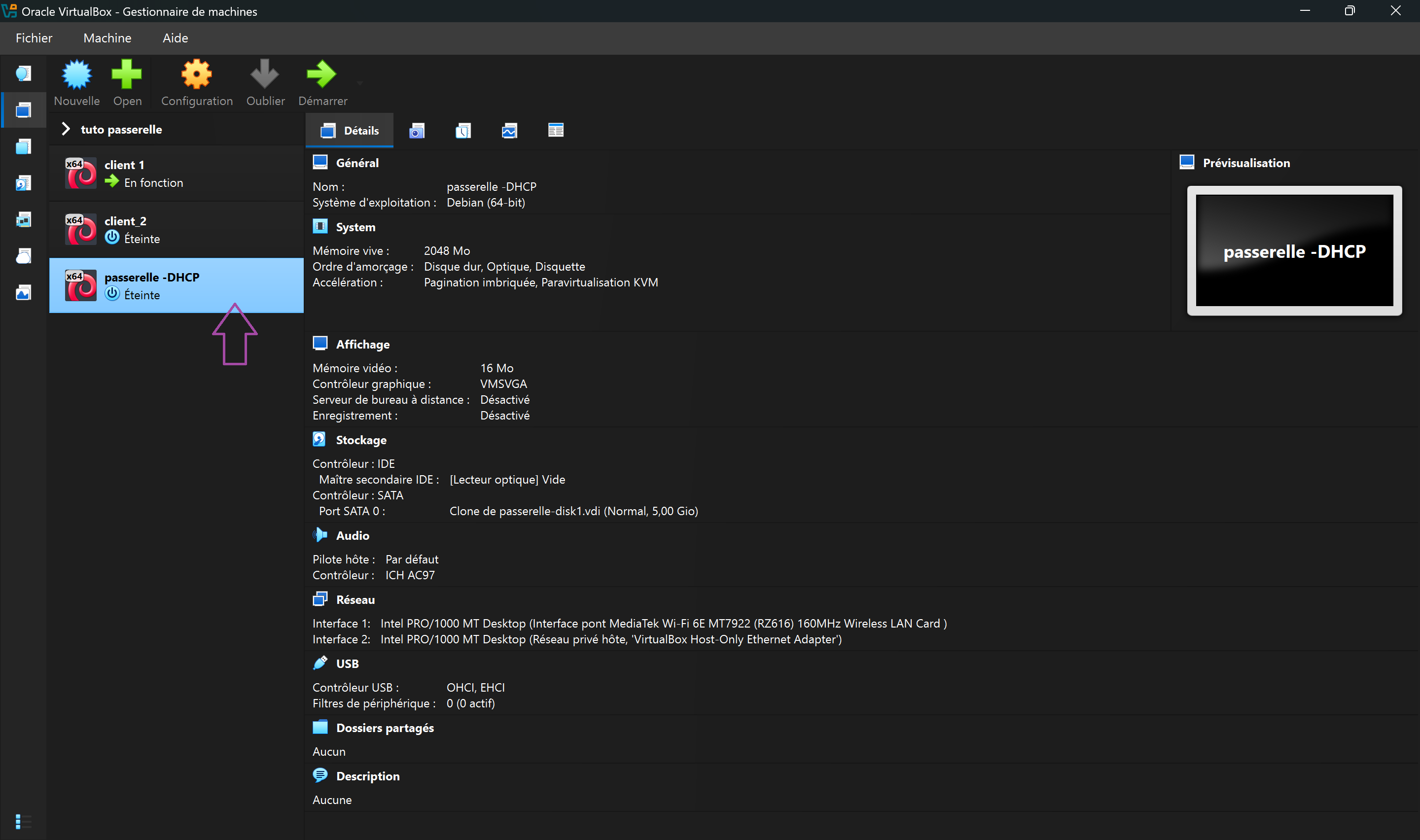 Mise en place d'un serveur DHCP sur Debian