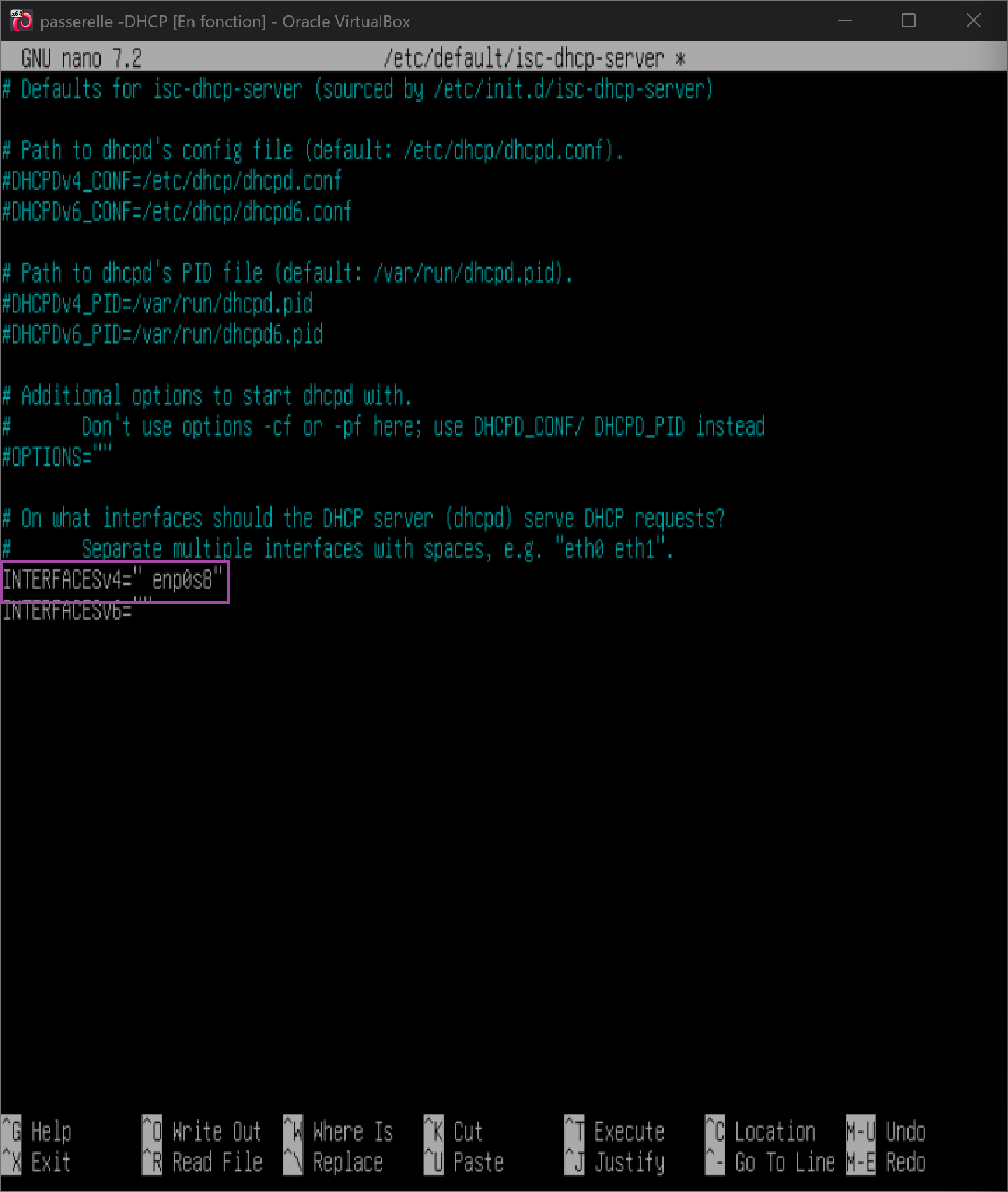 Définition de l'interface d'écoute