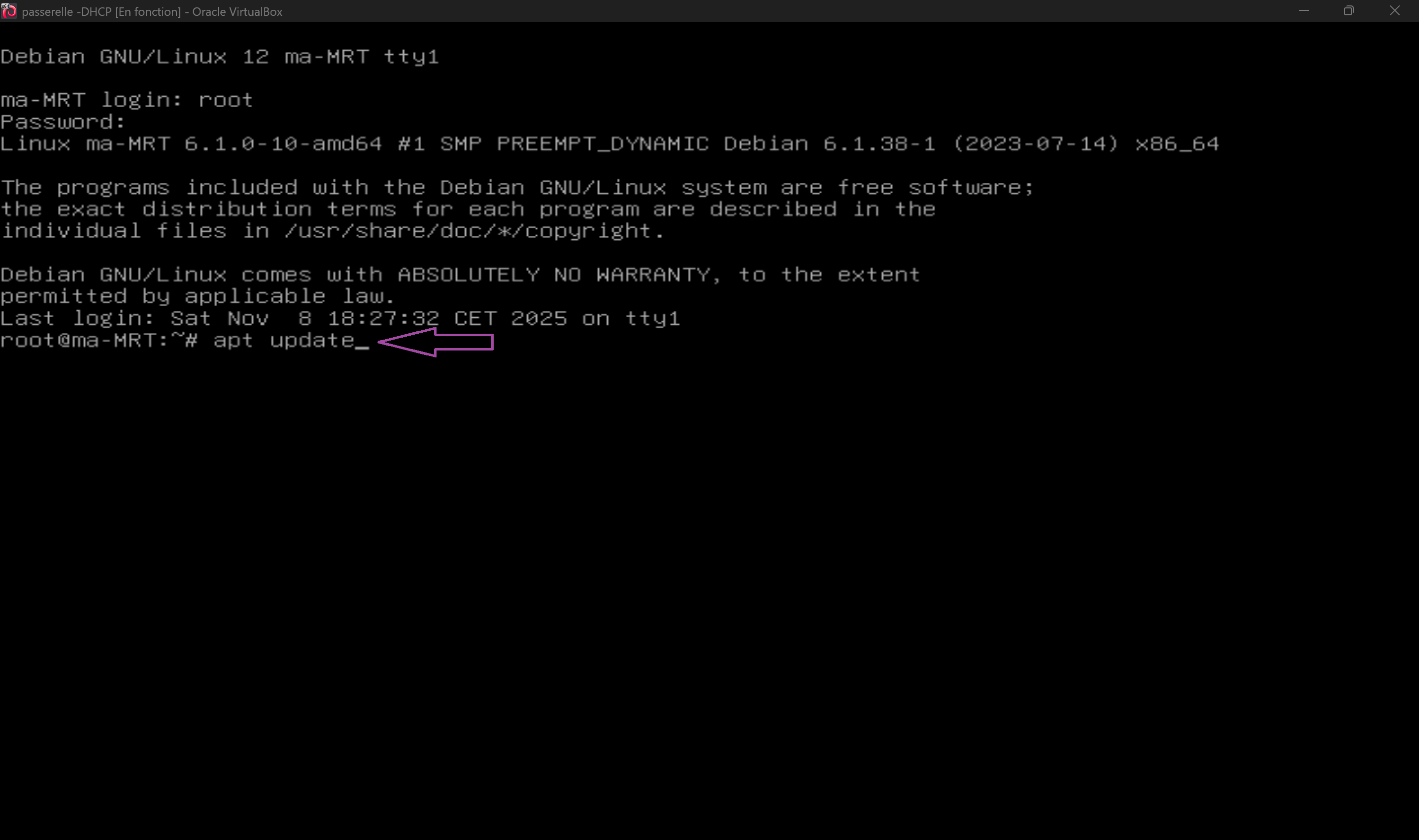 Mise à jour de la liste des paquets