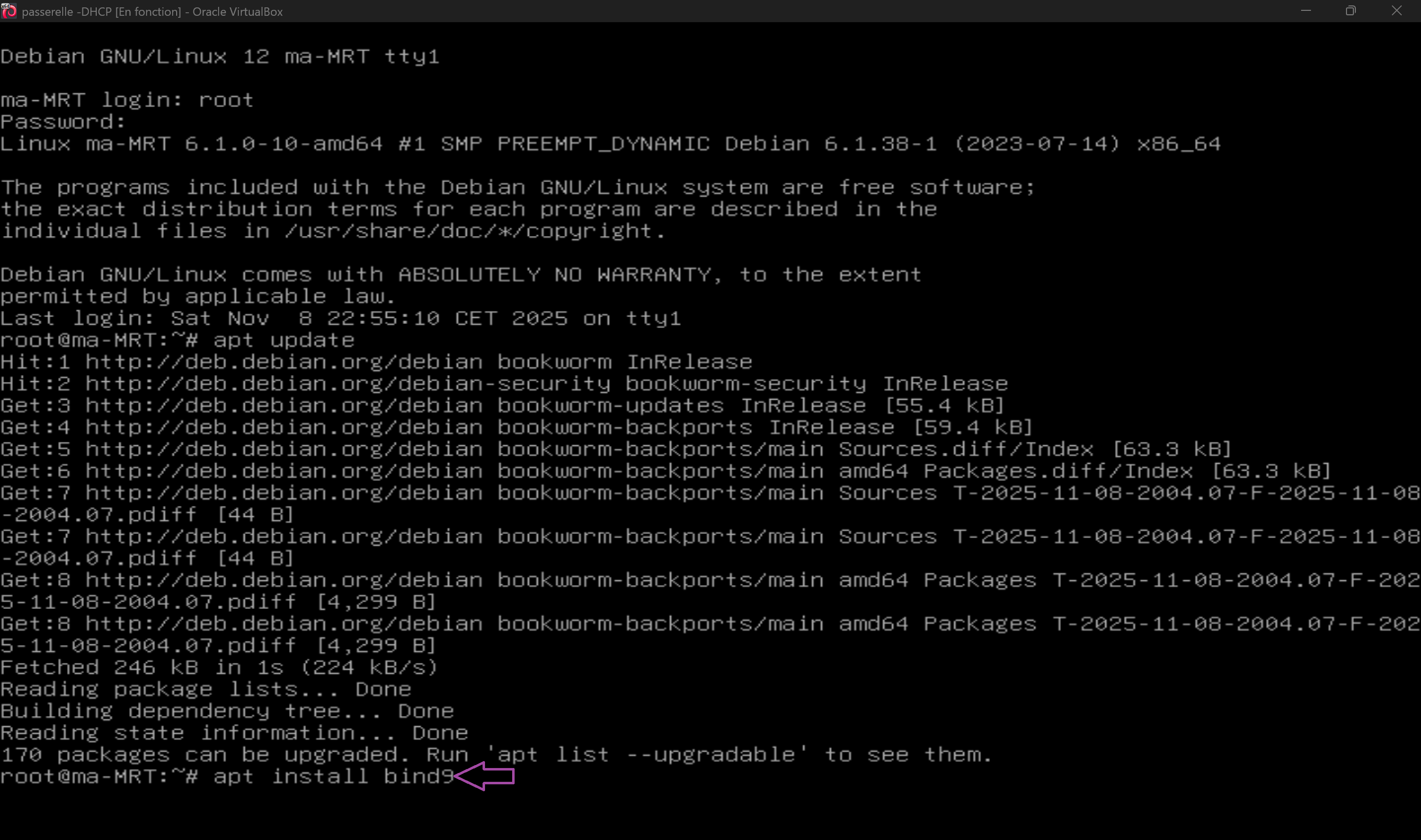 Installation du serveur Bind9