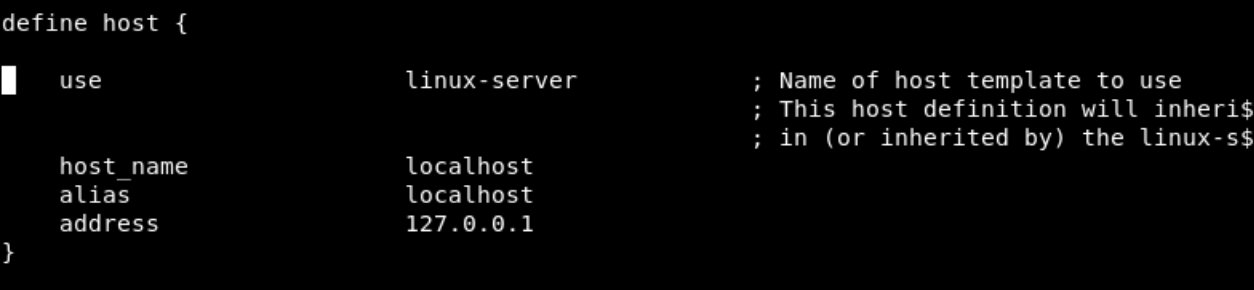 Configuration de l hote localhost dans Nagios