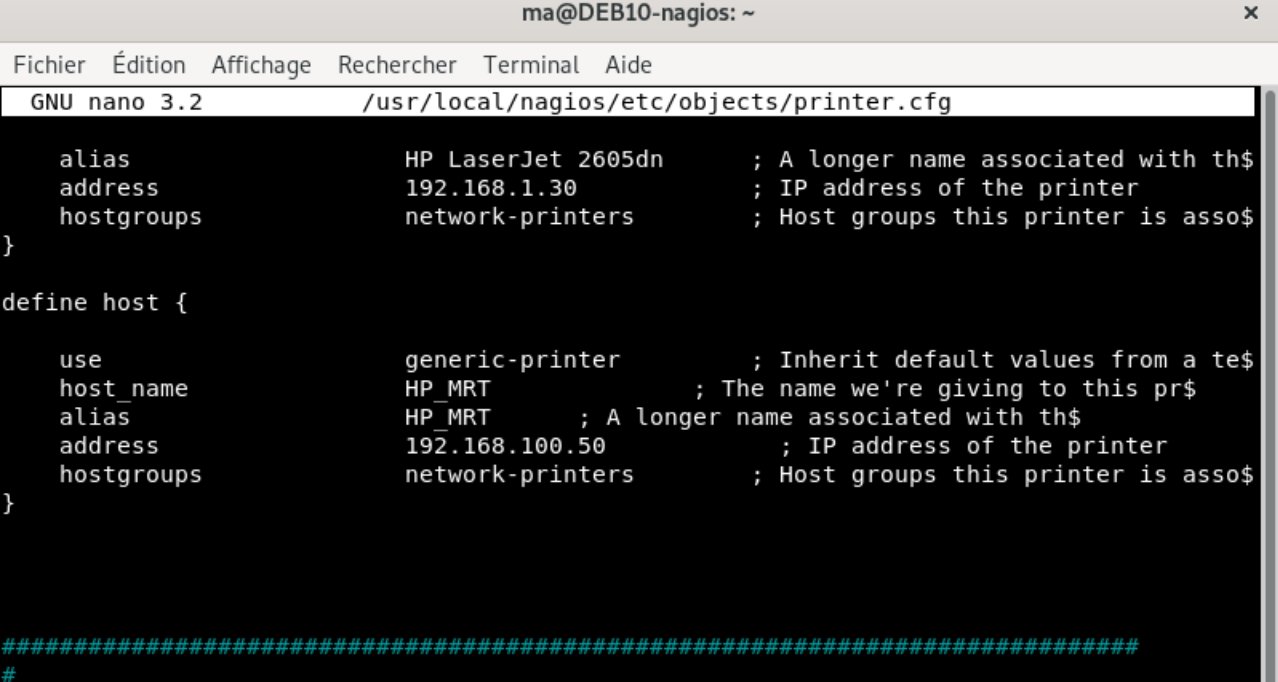 Declaration de l imprimante dans Nagios